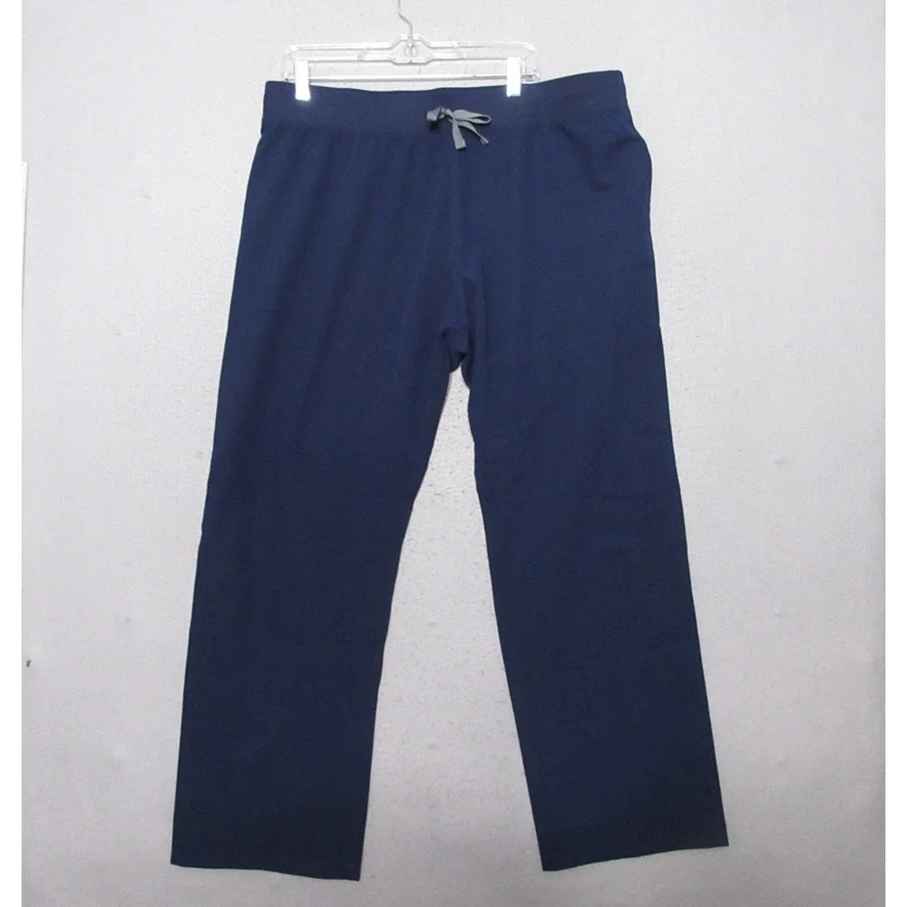 Figs Scrub Pants Men‎ XL Blue Livingston Basic Straight Medical Drawstring NWT